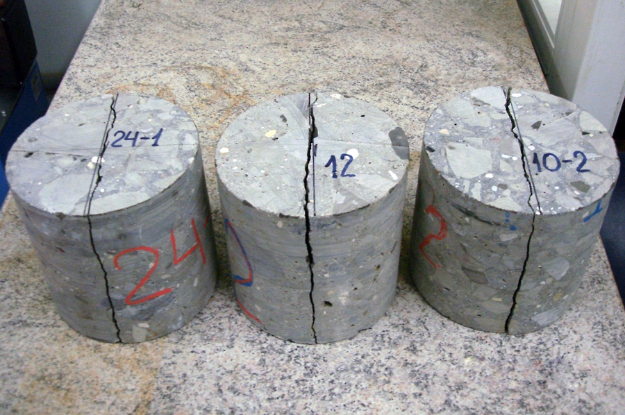 Tested concrete specimens